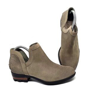 Sorel Lolla Cut Out Ankle Bootie Stone Suede NL3233 Boots Women's Size 7.5
